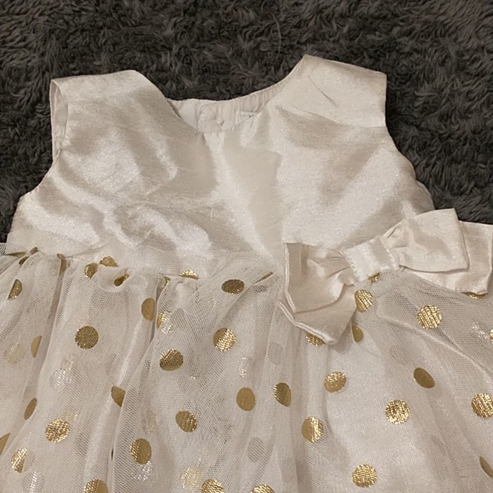 Ivory and Gold Polka Dot Tulle Dress! - Picture 2 of 13